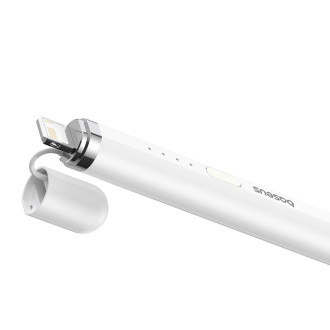 Stylus Baseus Smooth Writing 2 s aktivním hrotem pro iPad + USB-A - Lightning kabel a vyměnitelný hrot - bílý