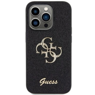 Guess Glitter Script Big 4G pouzdro pro iPhone 15 Pro Max - černé