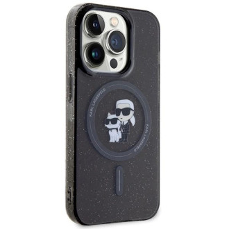 Karl Lagerfeld Karl&Choupette Glitter MagSafe pouzdro pro iPhone 15 Pro - černé