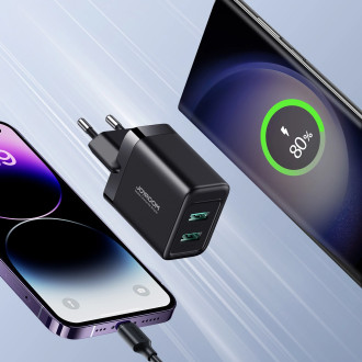 Joyroom JR-TCN01 2xUSB-A 12W 2,4A síťová nabíječka - černá