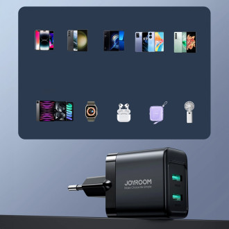 Joyroom JR-TCN01 2xUSB-A 12W 2,4A síťová nabíječka - černá