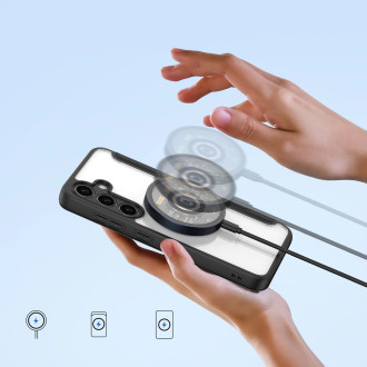 Pouzdro Dux Ducis Skin X Pro pro Samsung S24 s magnetickým kroužkem a klopou - černé