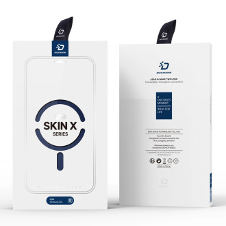 Pouzdro Dux Ducis Skin X Pro pro Samsung S24 s magnetickým kroužkem a klopou - modré