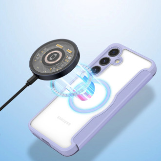 Pouzdro Dux Ducis Skin X Pro pro Samsung S24 s magnetickým kroužkem a klopou - fialové