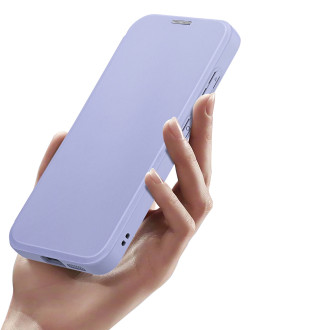 Pouzdro Dux Ducis Skin X Pro pro Samsung S24 s magnetickým kroužkem a klopou - fialové
