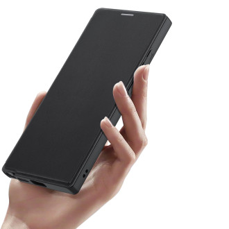 Pouzdro Dux Ducis Skin X Pro pro Samsung S24 Ultra s magnetickým kroužkem a klopou - černé