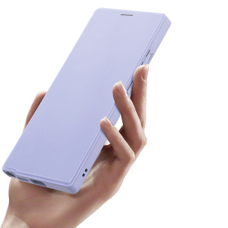 Pouzdro Dux Ducis Skin X Pro pro Samsung S24 Ultra s magnetickým kroužkem a klopou - fialové