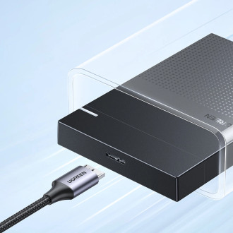 USB C / micro USB-B 3.0 kabel Ugreen US565 5Gb/s 3A 0,5m - šedý