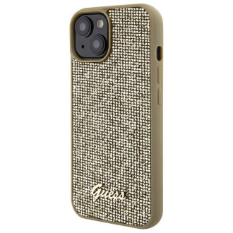 Pouzdro Guess Disco Metal Script pro iPhone 15 - zlaté