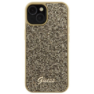 Pouzdro Guess Disco Metal Script pro iPhone 15 - zlaté