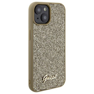 Pouzdro Guess Disco Metal Script pro iPhone 15 - zlaté