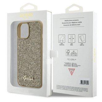 Pouzdro Guess Disco Metal Script pro iPhone 15 - zlaté