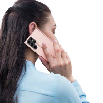 Pouzdro Dux Ducis Skin Pro pro Samsung S24 Ultra s klopou - růžové
