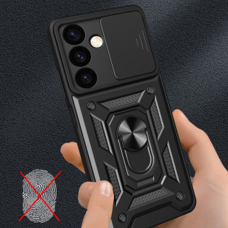 Pancéřové pouzdro Hybrid Armor Camshield pro Samsung Galaxy S24 s krytem fotoaparátu - černé