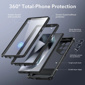 Pouzdro ESR Armor Kickstand pro Samsung Galaxy S24 Ultra - průhledné a černé