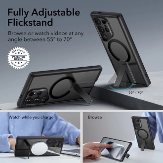 Pouzdro ESR Flickstand Boost Halolock pro Samsung Galaxy S24 Ultra – průhledné a černé