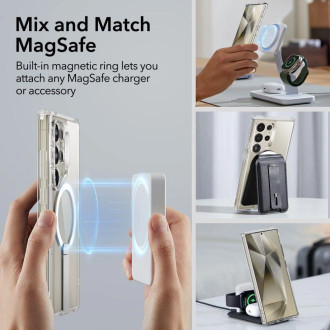 Pouzdro ESR Flickstand Boost Halolock pro Samsung Galaxy S24 Ultra - průhledné