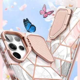 Pouzdro Cosmo Mag Supcase s MagSafe pro Samsung Galaxy S24 Ultra - růžový mramor