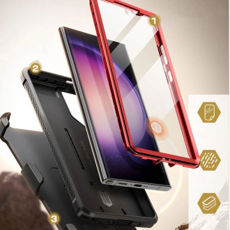 Pouzdro Unicorn Beetle Pro Supcase pro Samsung Galaxy S24 Ultra - červené