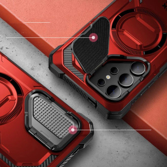 Pouzdro IBLSN Armorbox Mag Supcase s MagSafe pro Samsung Galaxy S24 Ultra - červené