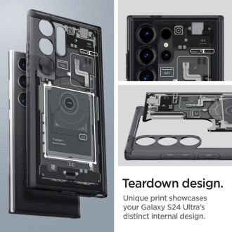 Pouzdro Spigen Ultra Hybrid pro Samsung Galaxy S24 Ultra – tmavě šedé (vzor Zero One)