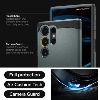 Pouzdro Spigen Tough Armor pro Samsung Galaxy S24 Ultra - tmavě zelené