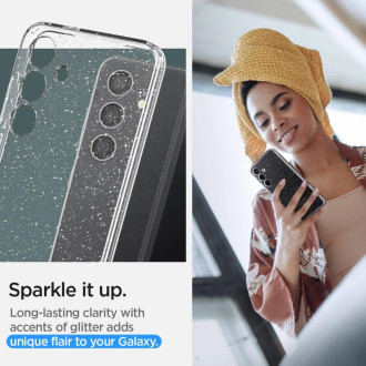 Pouzdro Spigen Liquid Crystal pro Samsung Galaxy S24 - průhledné a třpytivé