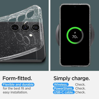 Pouzdro Spigen Liquid Crystal pro Samsung Galaxy S24 - průhledné a třpytivé