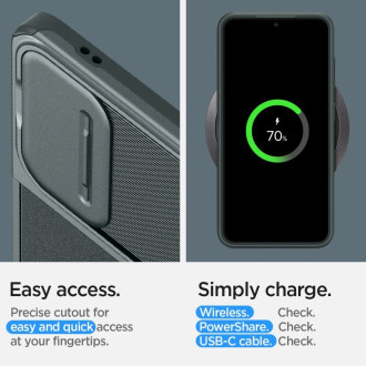 Pouzdro Spigen Optik Armor pro Samsung Galaxy S24 - tmavě zelené