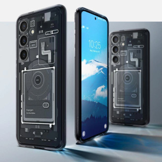 Pouzdro Spigen Ultra Hybrid pro Samsung Galaxy S24 – tmavě šedé (vzor Zero One)