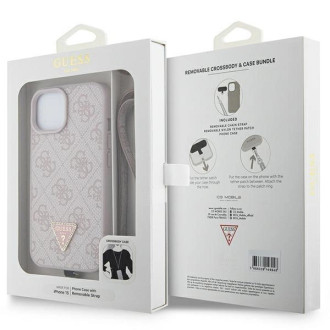 Guess GUHCP15MP4TDSCPP iPhone 15 Plus 6,7&quot; růžové/růžové pevné pouzdro Crossbody 4G kovové logo