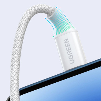 Ugreen US557 USB-C / USB-C PD kabel 100W 1,5m - bílý