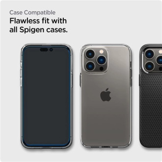 TEMPERED GLASS Spigen ALM GLASS FC 2-PACK IPHONE 14 PRO MAX BLACK