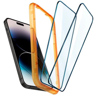 TEMPERED GLASS Spigen ALM GLASS FC 2-PACK IPHONE 14 PRO BLACK