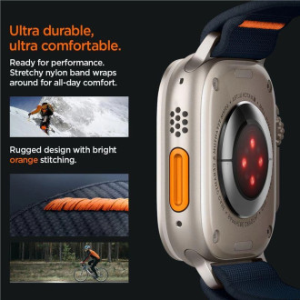 Látkový řemínek pro Apple Watch 4/5/6/7/8/SE/Ultra (44/45/49 mm) Spigen Fit Lite Ultra – tmavě modrá