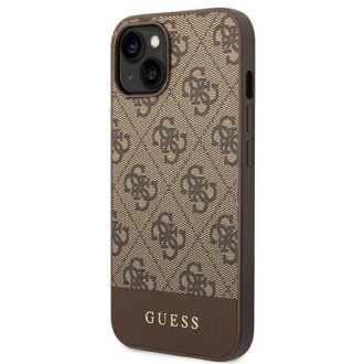 Guess GUHCP14SG4GLBR iPhone 14 6,1" brązowy/brown hard case 4G Stripe Collection