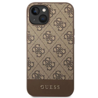 Guess GUHCP14SG4GLBR iPhone 14 6,1" brązowy/brown hard case 4G Stripe Collection