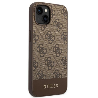 Guess GUHCP14SG4GLBR iPhone 14 6,1" brązowy/brown hard case 4G Stripe Collection