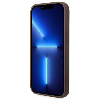 Guess GUHCP14SG4GLBR iPhone 14 6,1" brązowy/brown hard case 4G Stripe Collection