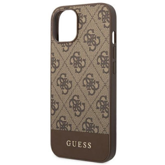 Guess GUHCP14SG4GLBR iPhone 14 6,1" brązowy/brown hard case 4G Stripe Collection