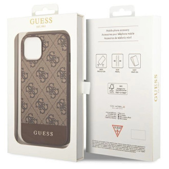 Guess GUHCP14SG4GLBR iPhone 14 6,1" brązowy/brown hard case 4G Stripe Collection