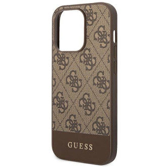 Guess GUHCP14LG4GLBR iPhone 14 Pro 6,1" brązowy/brown hard case 4G Stripe Collection