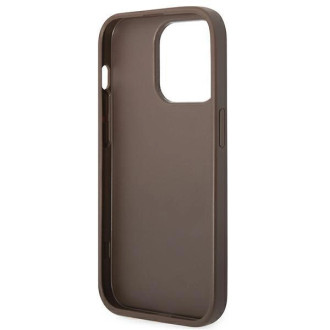 Guess GUHCP14LG4GLBR iPhone 14 Pro 6,1" brązowy/brown hard case 4G Stripe Collection