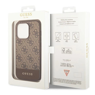 Guess GUHCP14LG4GLBR iPhone 14 Pro 6,1" brązowy/brown hard case 4G Stripe Collection