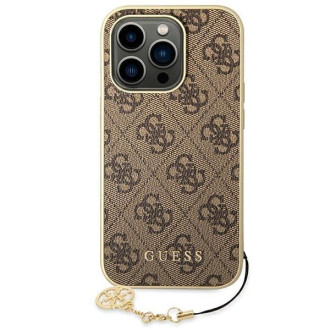 Guess GUHCP14LGF4GBR iPhone 14 Pro 6.1 &quot;brown / brown hardcase 4G Charms Collection