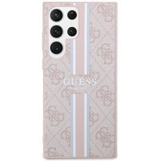 Guess GUHCS23LP4RPSP S23 Ultra S918 růžové/růžové pevné pouzdro 4G Printed Stripe