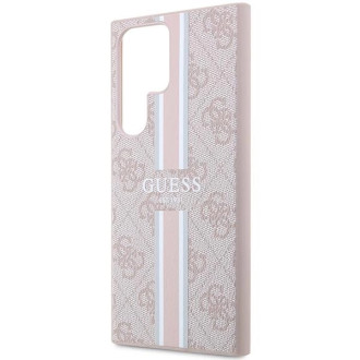 Guess GUHCS23LP4RPSP S23 Ultra S918 růžové/růžové pevné pouzdro 4G Printed Stripe