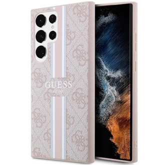 Guess GUHCS23LP4RPSP S23 Ultra S918 růžové/růžové pevné pouzdro 4G Printed Stripe