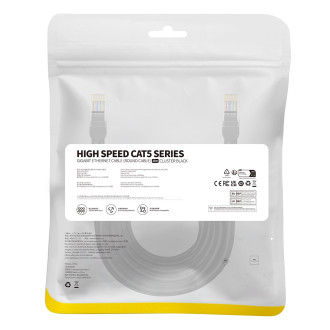 Baseus High Speed ​​​​Cat 5 RJ-45 1000Mb/s Ethernet kabel 10m kulatý - černý