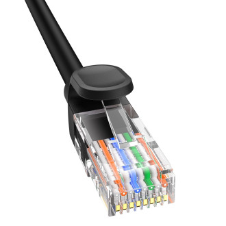 Baseus High Speed ​​​​Cat 5 RJ-45 1000Mb/s Ethernet kabel 2m kulatý - černý